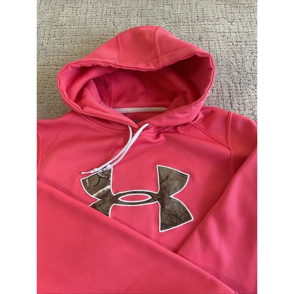 Under Armour | Camo Logo Hoodie Sweater | Pink | Medium.EUC - Picture 3 of 12